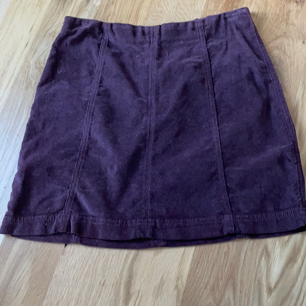 Purple corduroy free people mini skirt